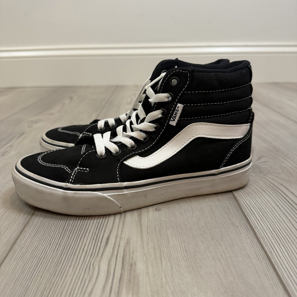 Vans Sk8-Hi Sneakers Womens 6 M Black Canvas High-Top Skate Shoe Lace Up Comfort